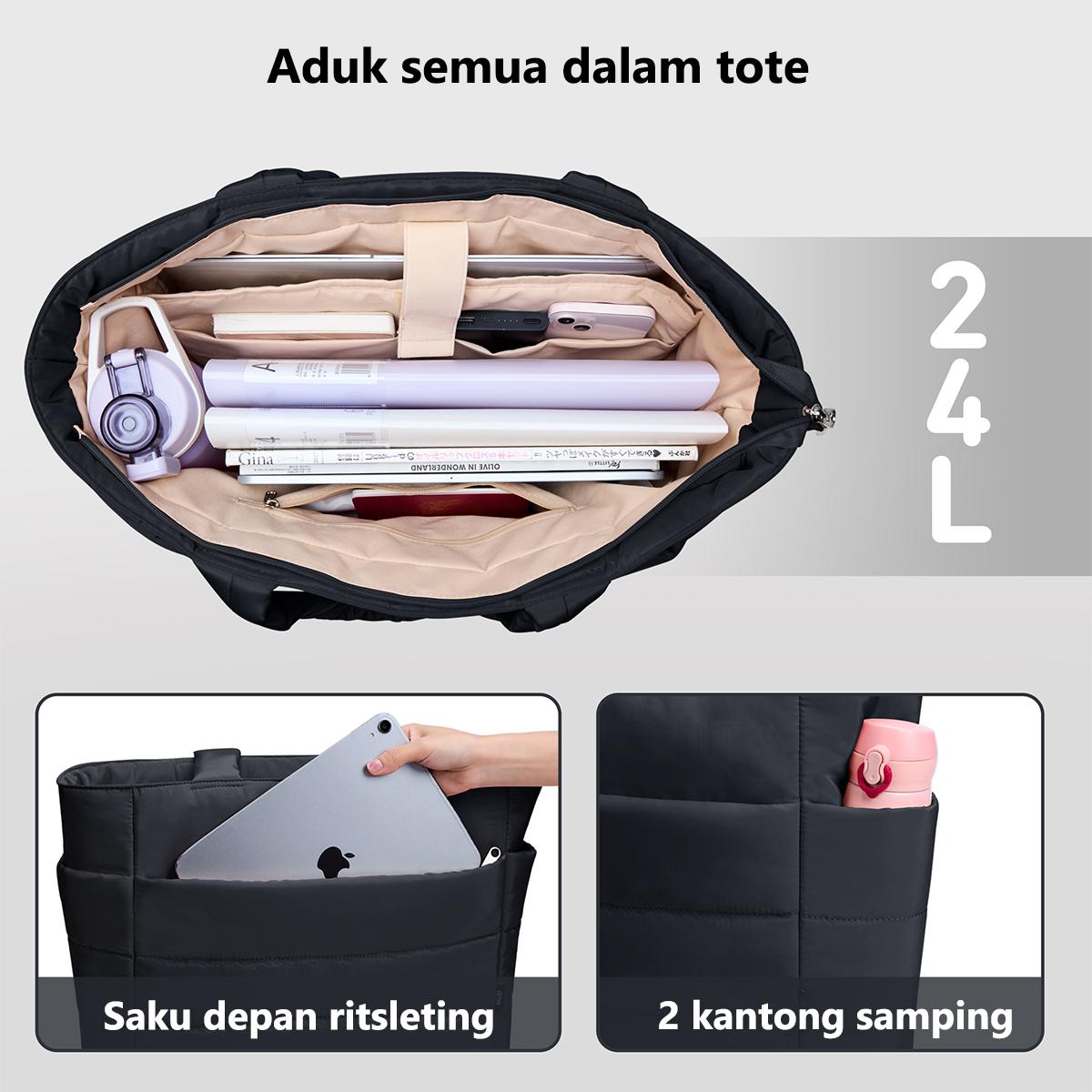 PaxMater fashion tote taswanita ringan tote bag wanita kapasitas besar 16 inci kuliah tas tangan wanita Cewek Totebag tahan air kapasitas besar Kantong