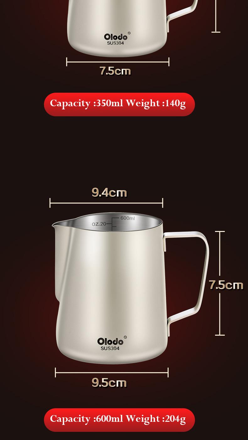 Product Introduction of Italian style stainless steel milk foam cup with handle and pointed mouth, milk tank, flower pot, professional coffee flower cup Tea 15