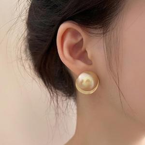 Anting-anting Stud Mutiara, Gaya Perancis, Saiz Besar, Reka Bentuk Unik dan Eksklusif, Gaya Retro, Trendi dan Fesyen, Elegan dan Mewah, Aksesori Telinga untuk Wanita.
