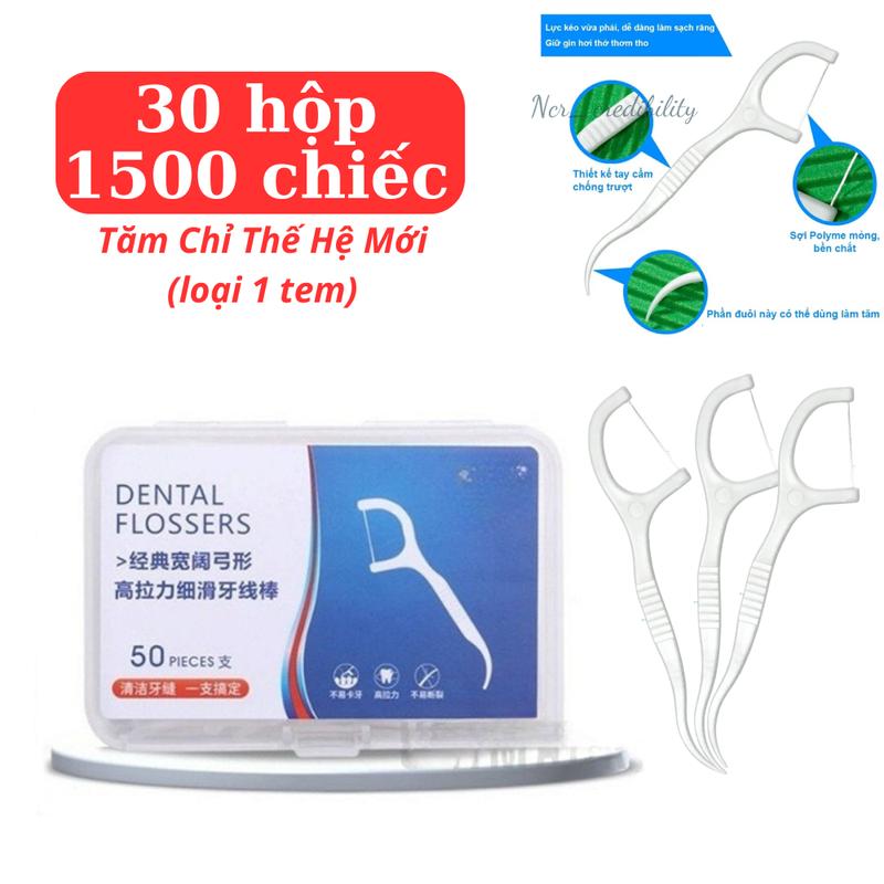 Chỉ Nha Khoa Tiệt Trùng Hộp 50 Chiếc, Sợi Chỉ Dai Dùng Hằng Ngày