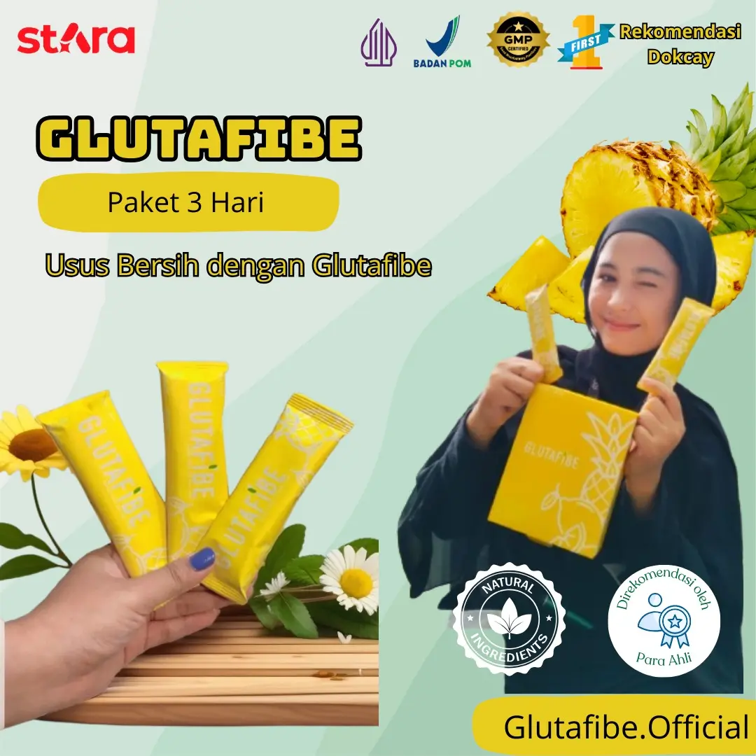 Glutafibe Suplemen Kesehatan untuk Detox / Cuci Usus - 3 Sachet