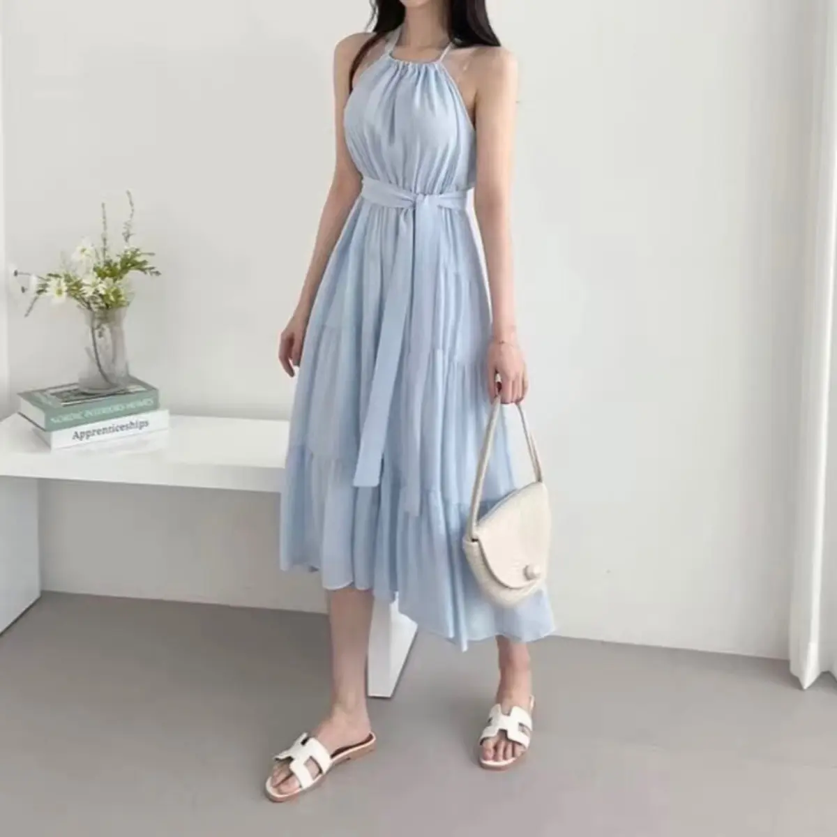 COD DRESS NIA U-Neck Sleevess A-Line Casual Midi Dress Korean Style Big Size S-XXXXL