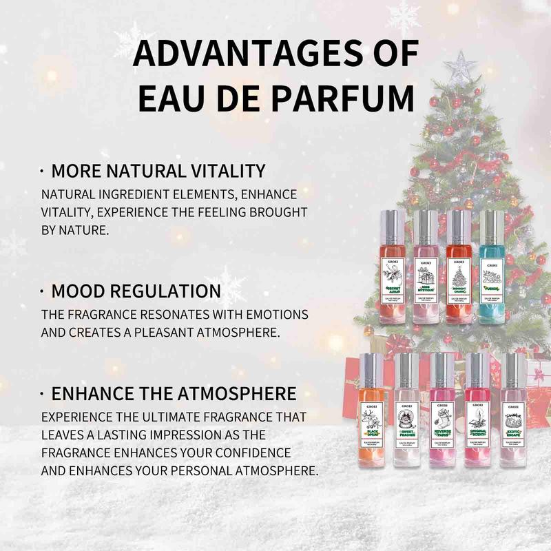 Product Introduction of GROEI Xịt Khử Mùi Tươi Mát Lâu Dài, 24H, 10ml, Tinh Dầu Hoa Và Trái Cây Ngọt Ngào Và Lãng Mạn, Quà Tặng Tốt Nhất, Xịt Khử Mùi - Chủ Đề Giáng Sinh - Món Quà Tốt Nhất 0