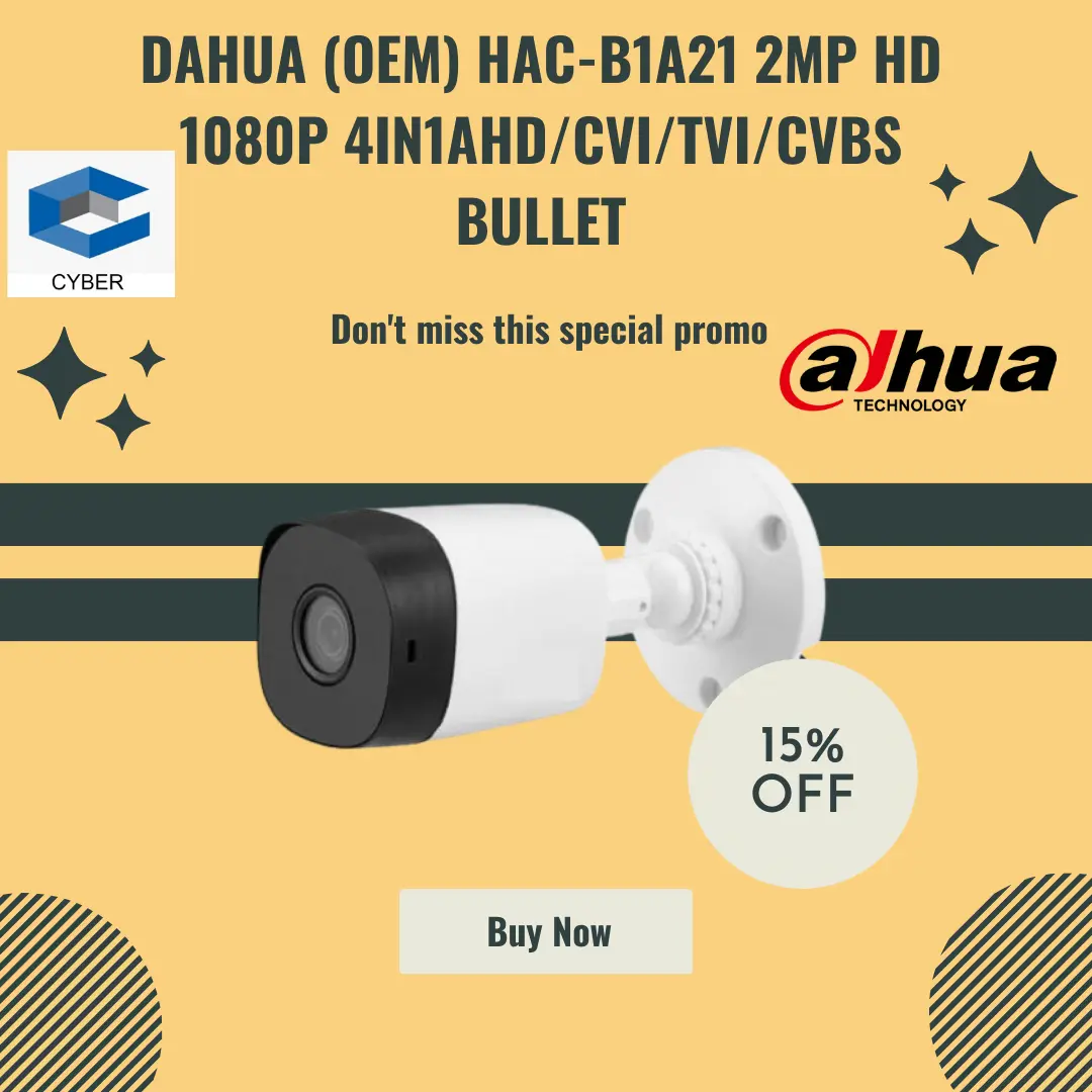 DAHUA (OEM) HAC-B1A21 2MP HD 1080P 4IN1AHD/CVI/TVI/CVBS BULLET Camera Kamera