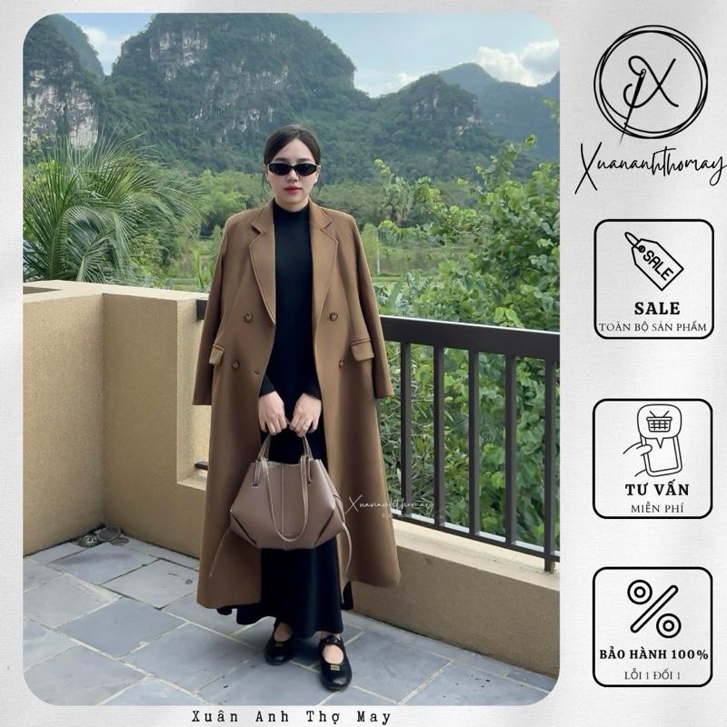 Áo mangto da lộn dáng dài 123cm - Xuananhthomay