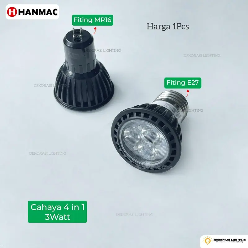 H3Q LAMPU HALOGEN LED 3W SOROT SPOTLIGHT WARM WHITE E27 MR16 G4 SPOT 3