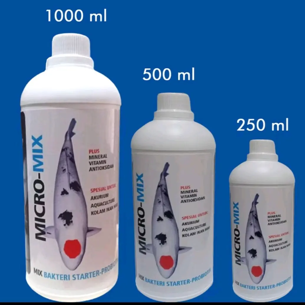 MICRO-MIX 500ml Bakteri Starter PROBIOTIK Cair untuk Aquarium dan Kolam Ikan. Penjernih Air, Pengurai Amonia, plis Vitamin dan Antioksidan