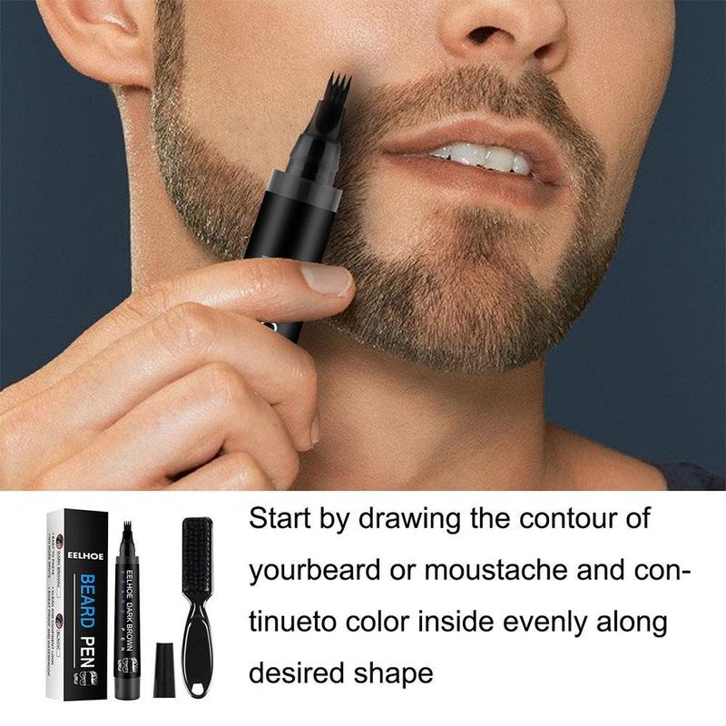 Product Introduction of Beard Filling Pen Kit Barber Pencil With Brush Male Tool Hair Eyebrow Engraving Shape Mustache S4A8 34