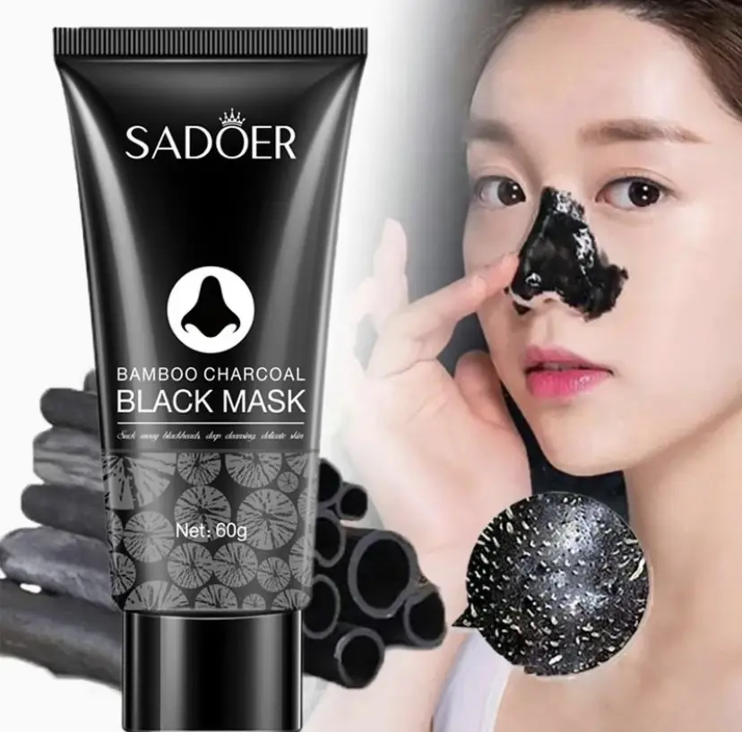 SADOER Kem Bùn Mụn Đầu Đen Bằng Tre, Mặt Nạ, Kiểm Soát Dầu, Mặt Nạ Lột Màu Đen Than Bùn, Làm Sạch Sâu, Chăm Sóc Da,