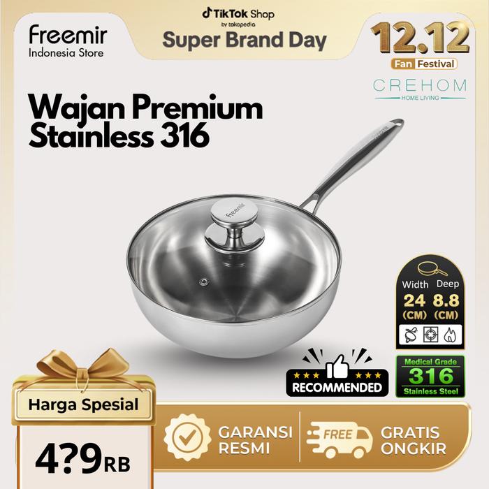 Gambar [SPECIAL CREHOM] NEW freemir Panci Stainless Steel 316 Medical Grade Diameter 24 Cm Panci Masak Multifungsi Serbaguna dari freemir Indonesia Store Kab. Bekasi Tokopedia
