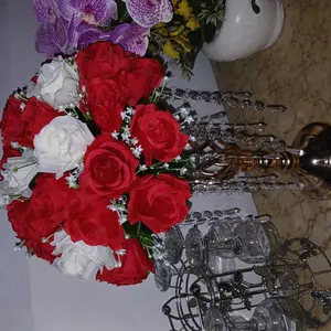 Ornamen Putar Manik Gantung Kristal Eropa, Ornamen Pernikahan, Ornamen Lapis Emas Eropa, Ornamen Stand Bunga Besi Logam