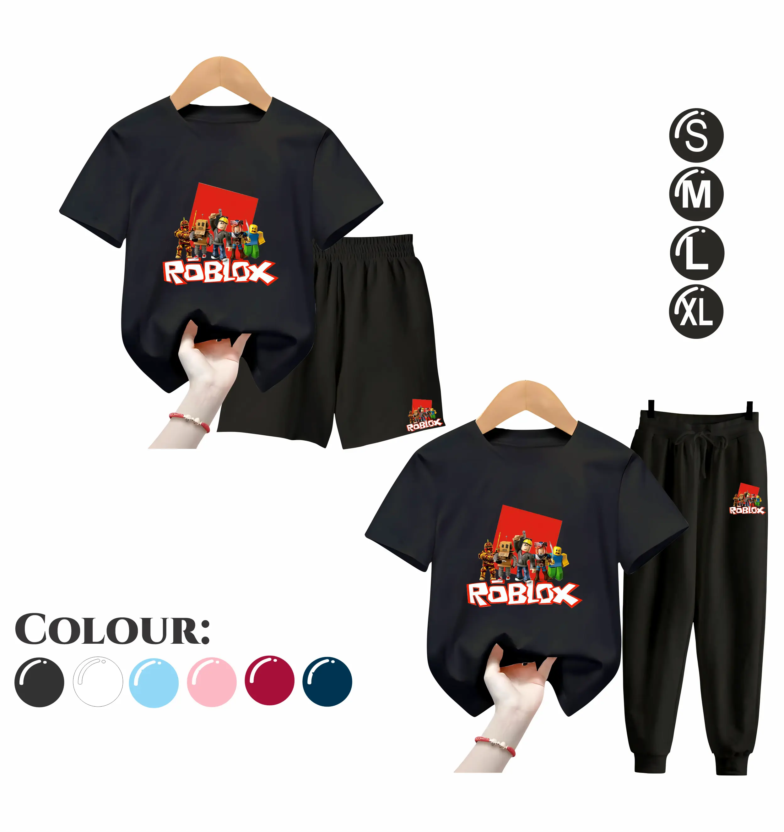 Setelan Anak Laki Laki dan Perempuan ROBLOX TEAM - Kaos dan Celana Fashion Motif Terbaru Usia 5-15 Tahun [BISA COD]