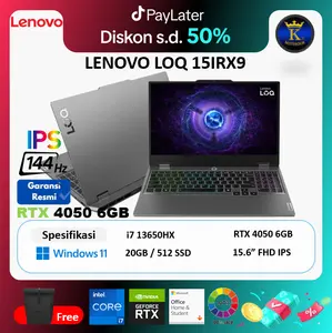Laptop Lenovo LOQ 15IRX9 i7-13650HX 20GB 512SSD RTX4050 6GB W11+OHS 15.6"FHD