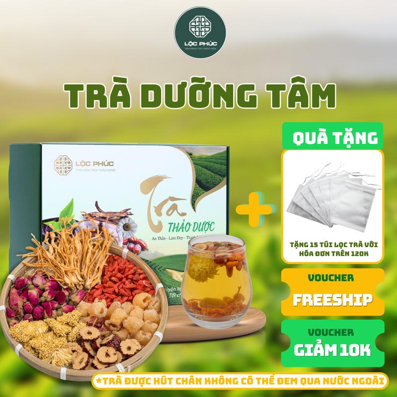 Trà Dưỡng Tâm Hoa Hồng, Táo Đỏ Lộc Phúc An Thần, Giảm Căng Thẳng Nước Trà Tea Chè Mật Ong tre  dưỡng