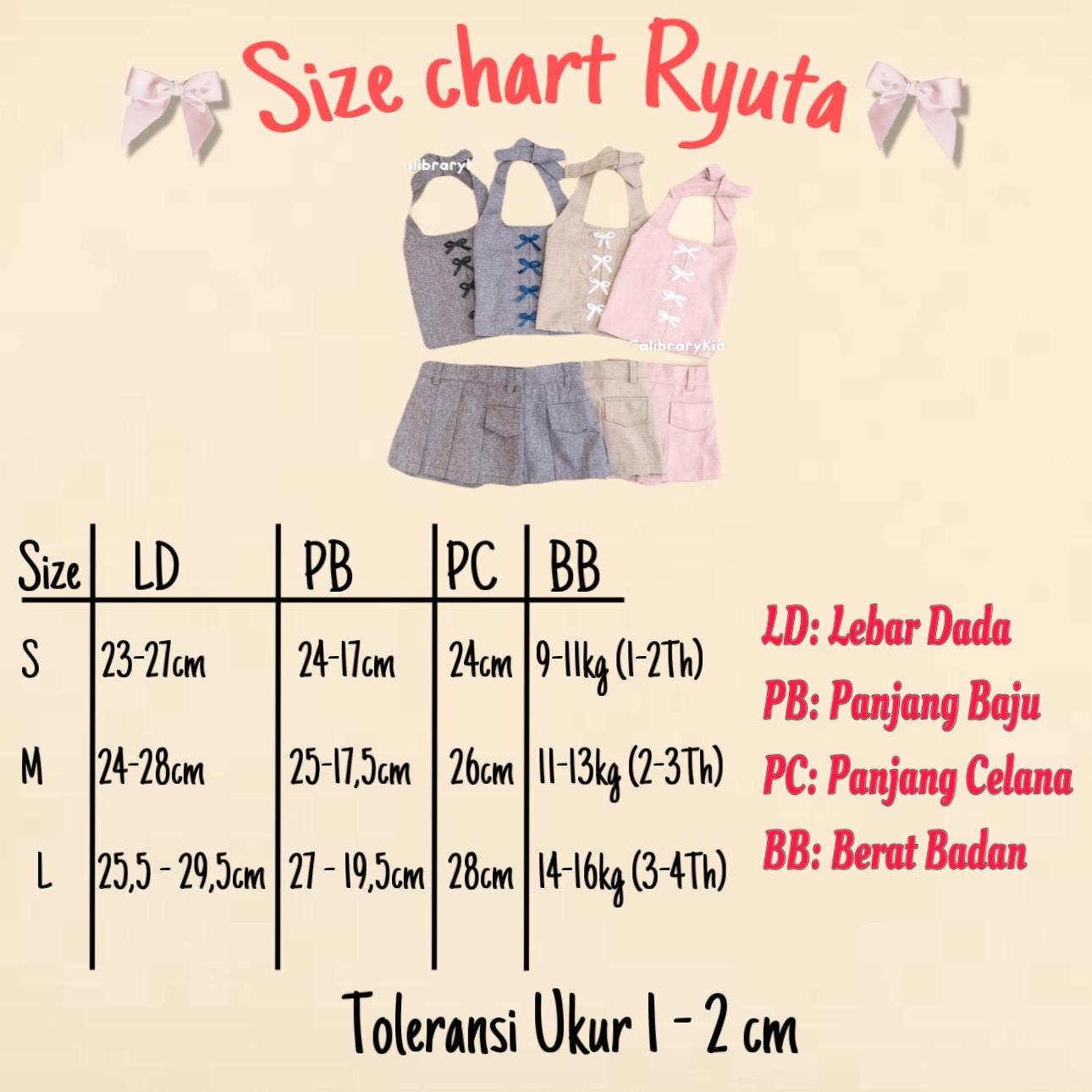 { CalibraryKids }  Set Ryuta Bow | Setelan Skort anak |celana rok anak perempuan | fashion anak Cewek | Outfit anak