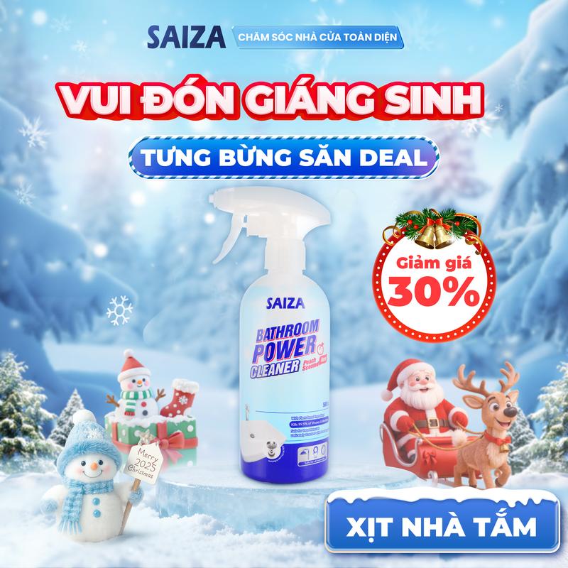   GIÁ TỐT – SẠCH SÂU TỪNG GÓC  Xịt Vệ Sinh Nhà Tắm SAIZA Hương Đào 500ml – Làm Sạch Nhà Tắm Tẩy Cặn Canxi Ố Vàng Khử Mùi Hiệu Quả An Toàn Lành Tính 