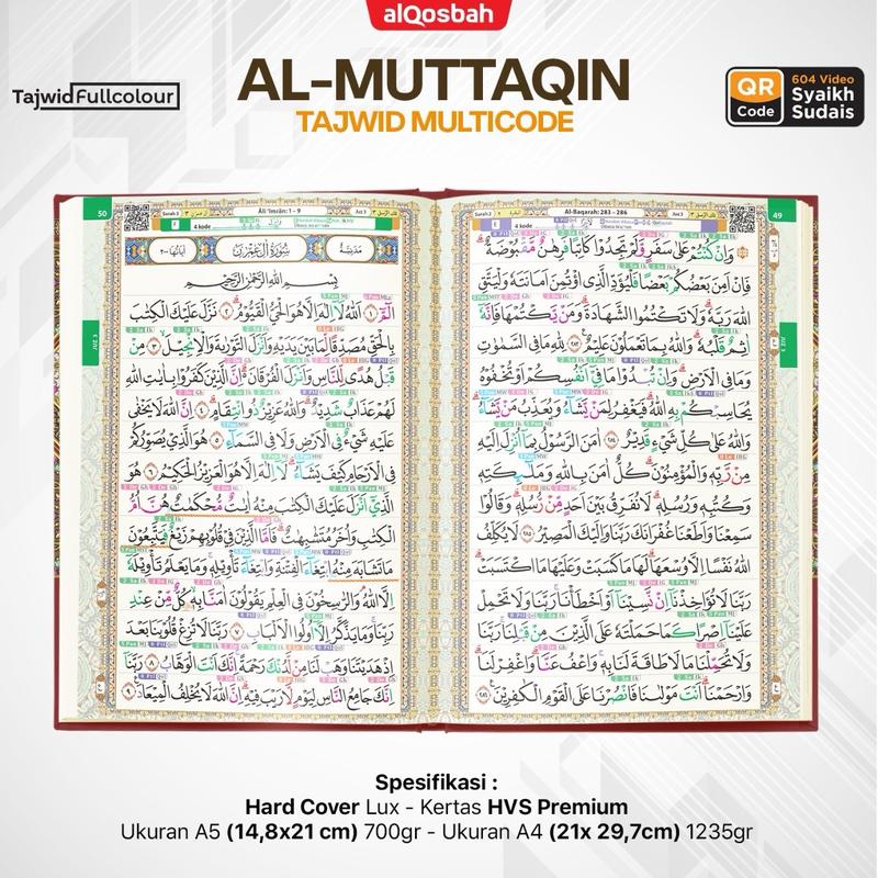 AlQuran QR Code Hafalan Al-Muttaqin Mushaf Waqaf Ibtida Bendera Ukuran Sedang A5 4