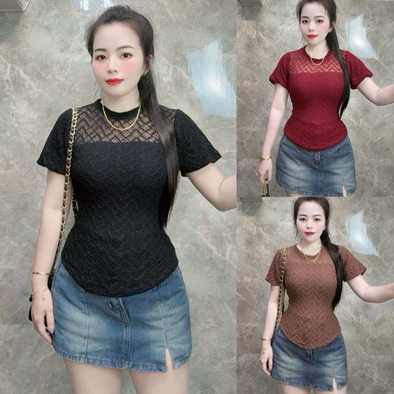  {B15}_Áo ren tay phồng  FOM ÔM  kèm lót trong 