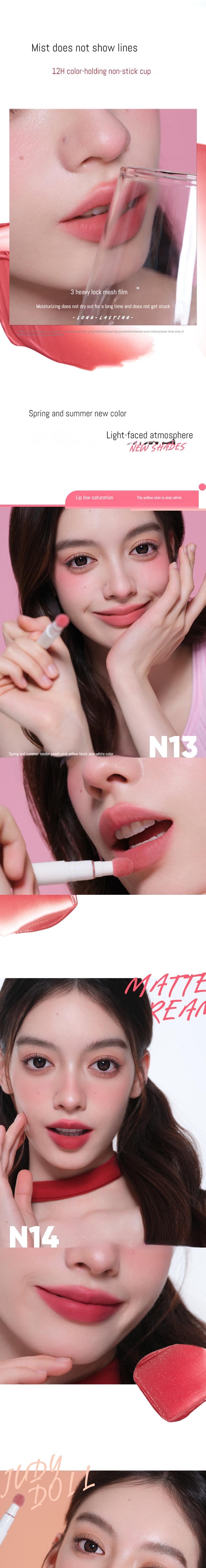 Product Introduction of Judydoll Air Cushion Lip Powder Cream ,Matte Lipstick Lip Stain，Velvet Lip Mud,Waterproof Long Lasting Easy to Wear,New Arrival, Velvet, Long-lasting, Matte, High Pigmentation, Lightweight Air Cushion 1