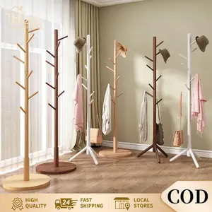 COD Dreamhouse Gantungan Baju Berdiri Kayu Minimalis, Alas Stabil, Warna Putih Cokelat Natural, Untuk Ruang Tamu Kamar Tidur Kantor,Rak Mantel Berdiri Minimalis, Kayu Tahan Lama, Banyak Kait, Anti Goyang, Untuk Pintu Masuk Dan Ruang Keluarga Furniture