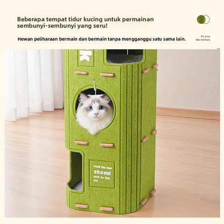 【PAPAPET】Rumah Kucing 3 Lapis Cat Tree Tempat Cakar Felt Multifungsi Hemat Ruang Untuk Banyak Kucing Panjat Kucing Sepanjang Musim dan Pohon Kucing Terintegrasi untuk Penggunaan di Rumah 【PAPAPET】Rumah Kucing 3 Lapis Cat Tree Tempat Cakar Felt Multifungsi Hemat Ruang Untuk Banyak Kucing Panjat Kucing Sepanjang Musim dan Pohon Kucing Terintegrasi untuk Penggunaan di Rumah