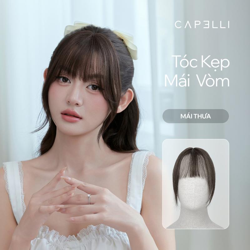 Tóc Kẹp Mái Vòm Nữ CAPELLI Mai Dài Dệt Từ Tóc Thật