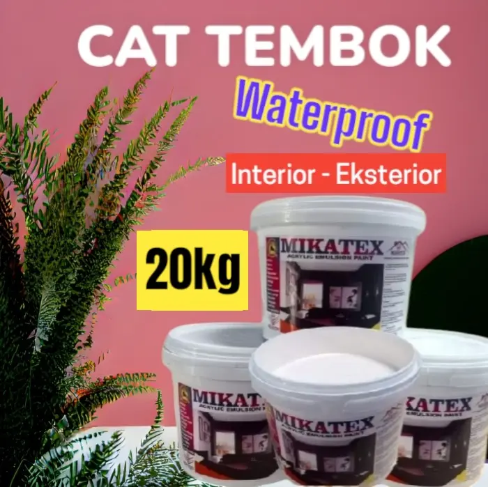 CAT TEMBOK WATERPROOF 20kg. Cat Pelapis Anti Bocor Setara Aquaproof, Glossy Paint Putih dll 0