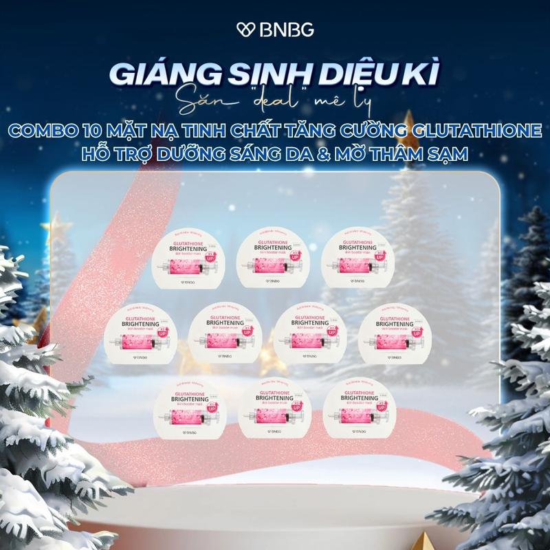  Live   Combo 10 Mặt Nạ BNBG Tinh Chất Hỗ Trợ Căng Cường GLUTATHIONE Hỗ Trợ Làm Sáng Và Dưỡng Trắng Da 30mlx10 