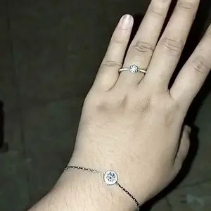 Roystone_Moissanite Gelang Wanita Original Sertifikat GRA Silver925 Lapis Emas18K_Simple Athena Round Bracelet 0,5 - 1CT