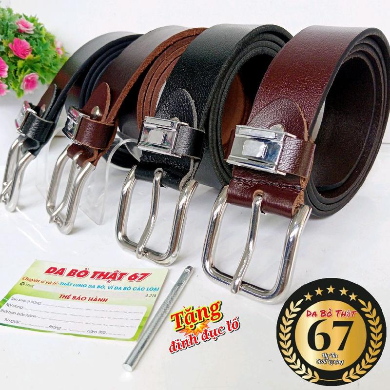 Thắt lưng nam Da Bò 1 lớp khóa inox, khóa hợp kim Giá Tốt .T.ặng đinh đục lổ (Mẫu 11)