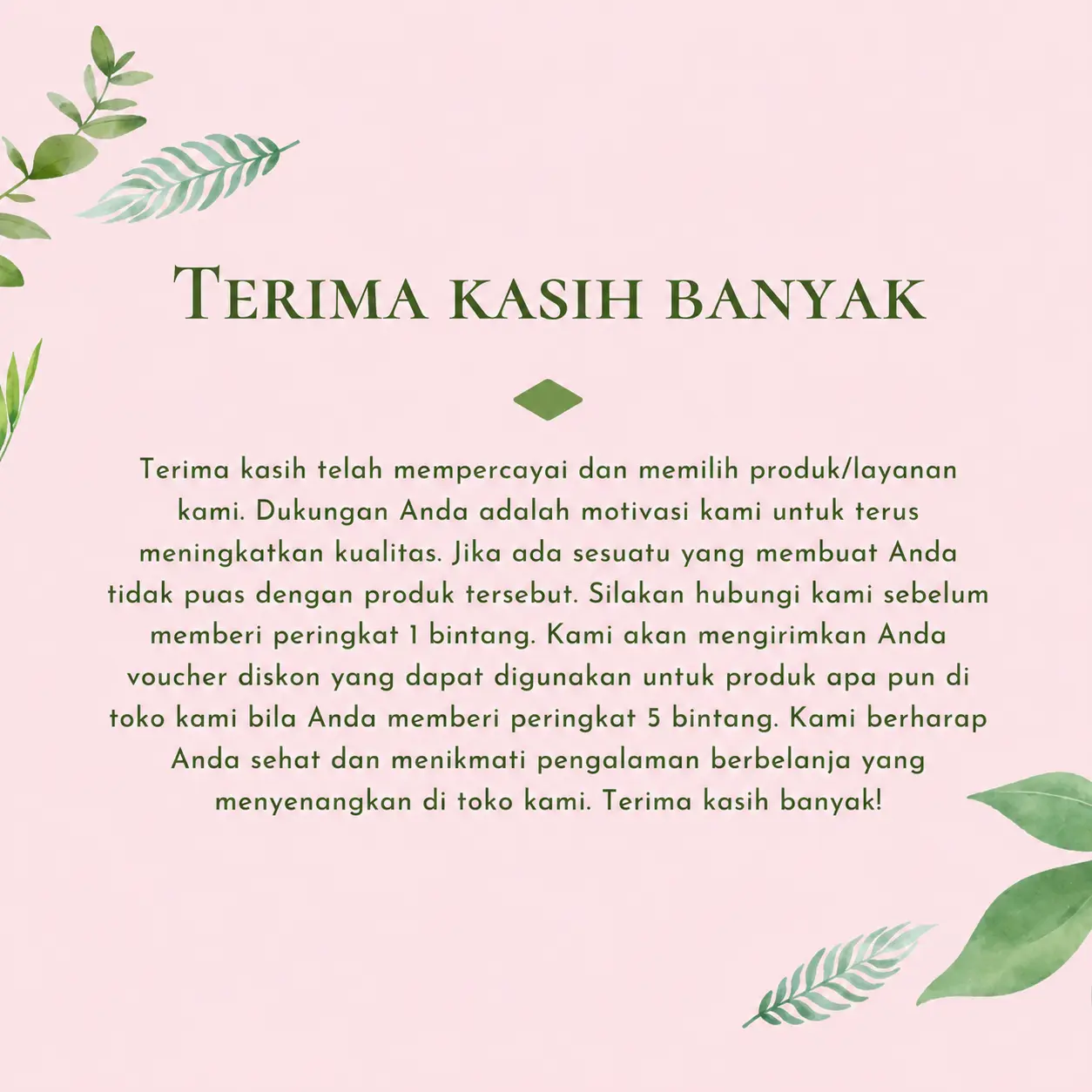 AgroNova Indonesia- Surat Terima Kasih