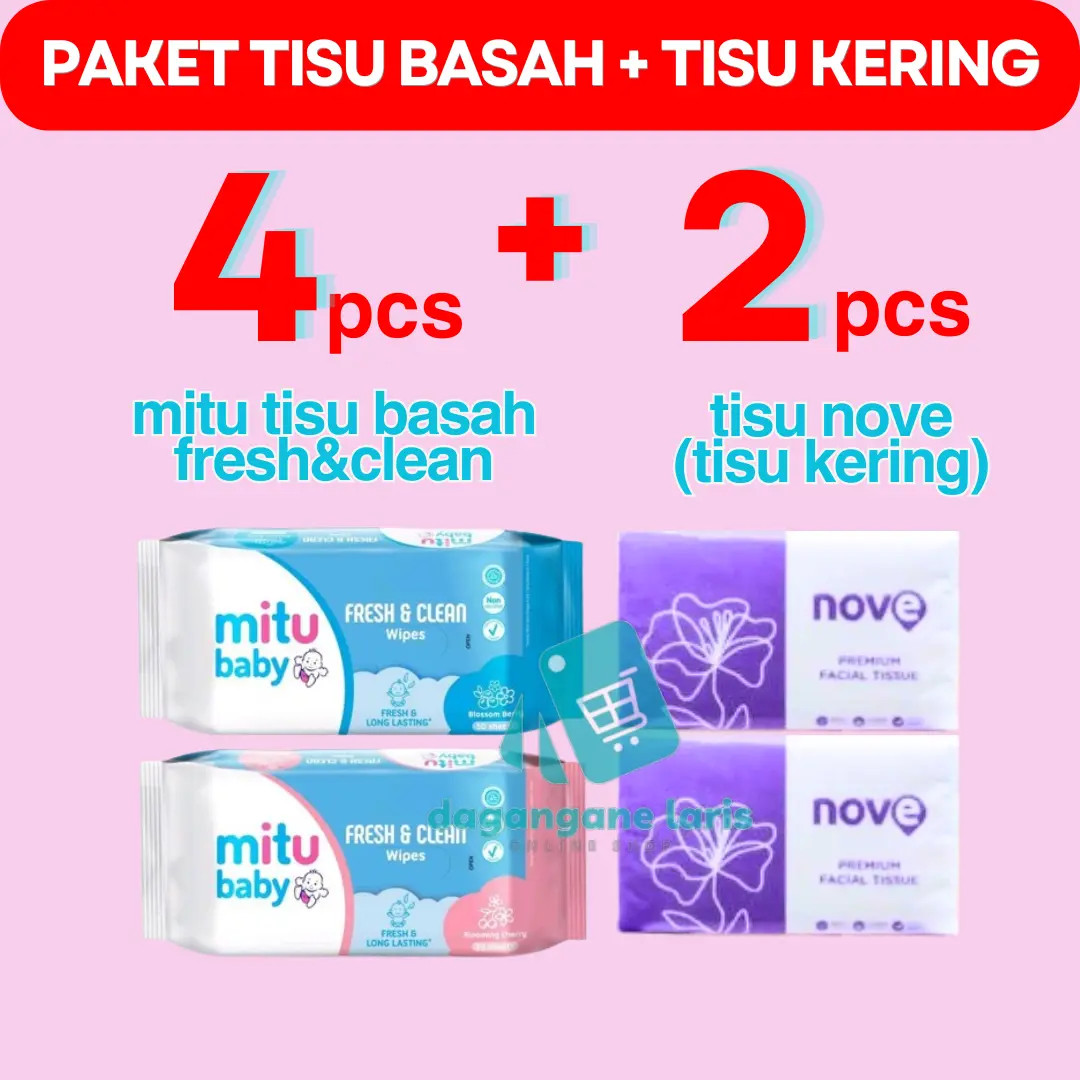 2pack/4pcs mitu fresh&clean+2pcs TISU KERING nove