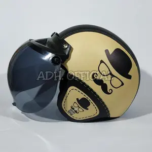 Darto Helm Helm Bogo Dewasa Retro Klasik Kaca Cembung Smoke / Cewek