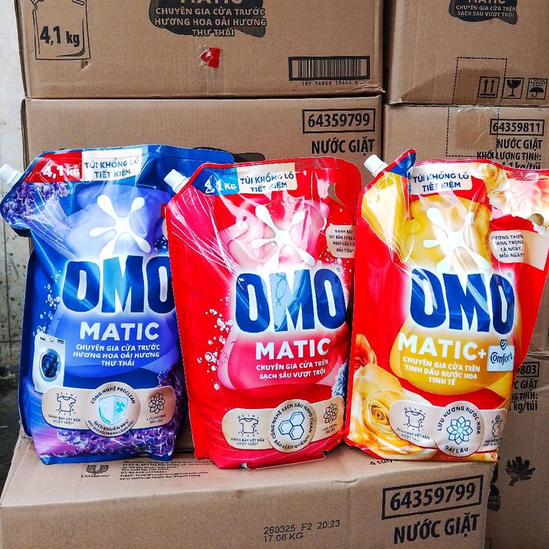 Nước giặt OMO Matic 4,1kg cửa trên và cửa trước tinh dầu nước hoa