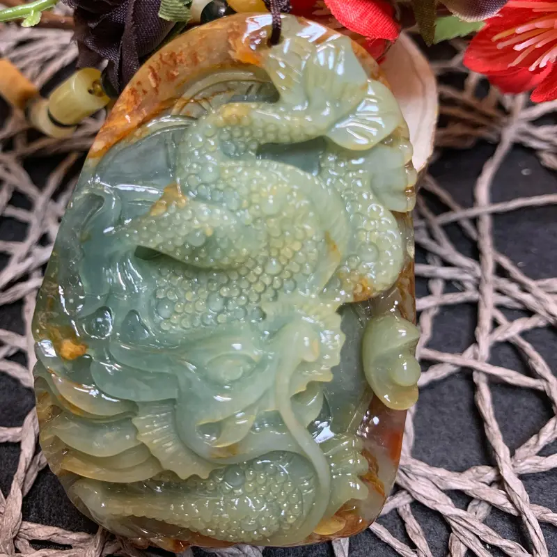 岫玉しゅうぎょく 柔玉ネフライト 小物入れ 中国四大名玉 綠色繊細な