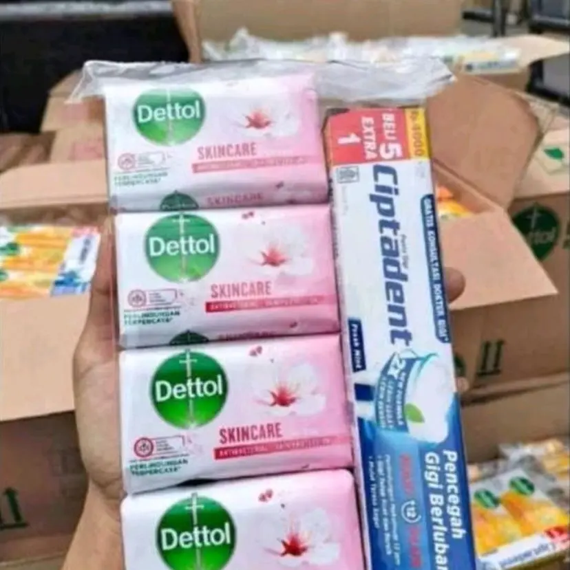 Paket Hemat 4pcs sabun Dettol+1 pcs pasta gigi ciptaden
