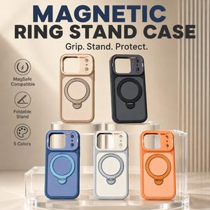 Ốp lưng có giá đỡ xoay cho iPhone 17 16 15 14 13 12 11 Pro Max, bảo vệ toàn viền, chống rơi, hỗ trợ xem ngang dọc, viền camera nâng cao, khoét lỗ chính xác, mỏng nhẹ, phù hợp xem video, làm việc, du lịch và dùng hằng ngày