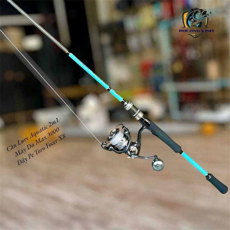 [Combo Máy Đứng] Cần Lure Aquatic + Máy Câu DA Max 3000 + Dây Pe Toro Force X8