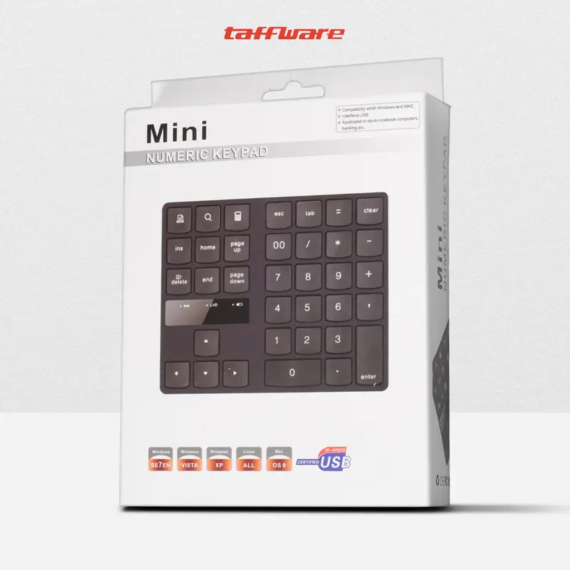 Taffware R57 Keyboard Angka USB Wireless Keypad Numerik Multimedia Wireless 2.4GHz 35 Buttons R57 1