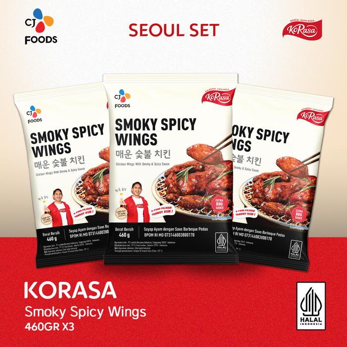 Gambar Seoul Set-Korasa Smoky Spicy Wings 460 Gram dari CJ Foods Indonesia Kota Depok Tokopedia