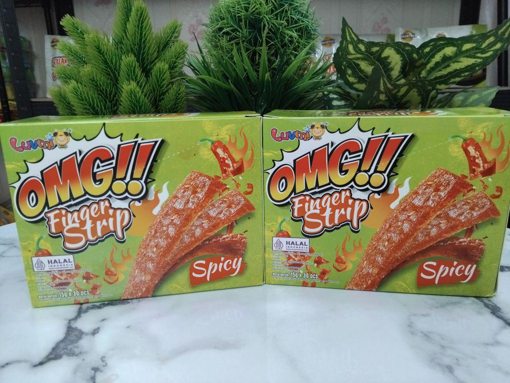 SNACK KEMBANG TAHU OMG FINGER STRIP PEDAS 1 BOX ISI 30PCS