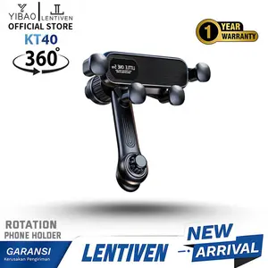 YIBAO LENTIVEN Car Phone Holder Ventilasi Ac Mobil 360° Free Rotation Strong Suction Pad Flexible Arm KT40