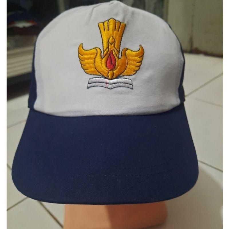 Topi SD SMP SMA SMK Topi Sekolah Seragam Sekolah Logo Bordir [ Minimal 10 Pcs ] Harga Murah Bisa Cod 2