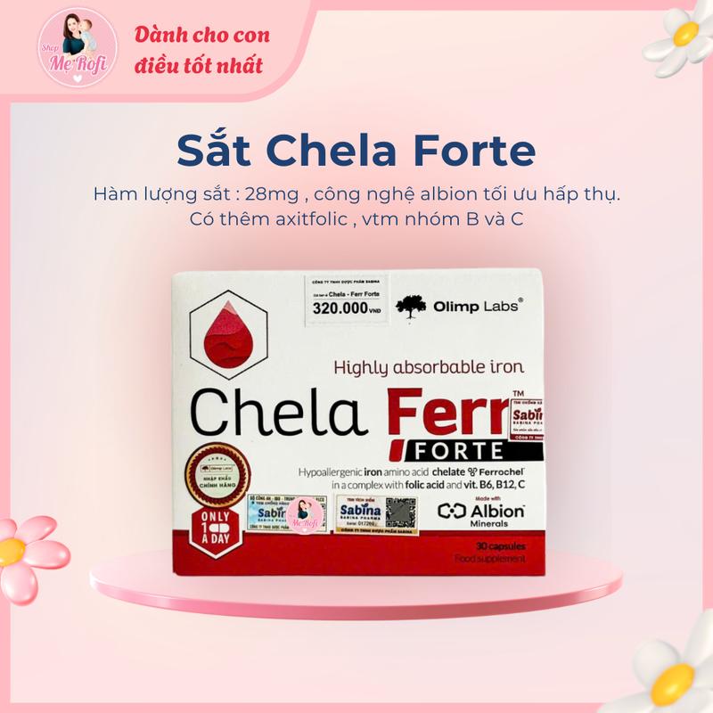 ( Mẫu mới ) Viên uống sắt Chela Forte bổ sung sắt cho mẹ bầu công nghệ mới hạn chế táo - Mẹ Rofi