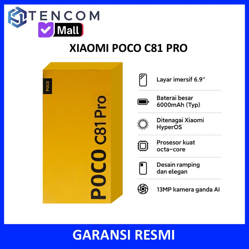 Xiaomi Poco C81 Pro 4GB 128GB 64GB Garansi Resmi Indonesia