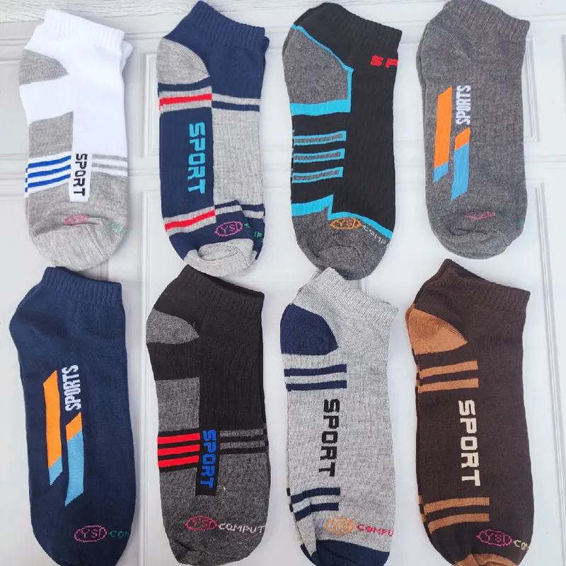 (New Sport) Paket 12 Pasang Kaos Kaki Pendek Pria Wanita Dewasa Remaja Motif Sport Semata Katun Tebal 4