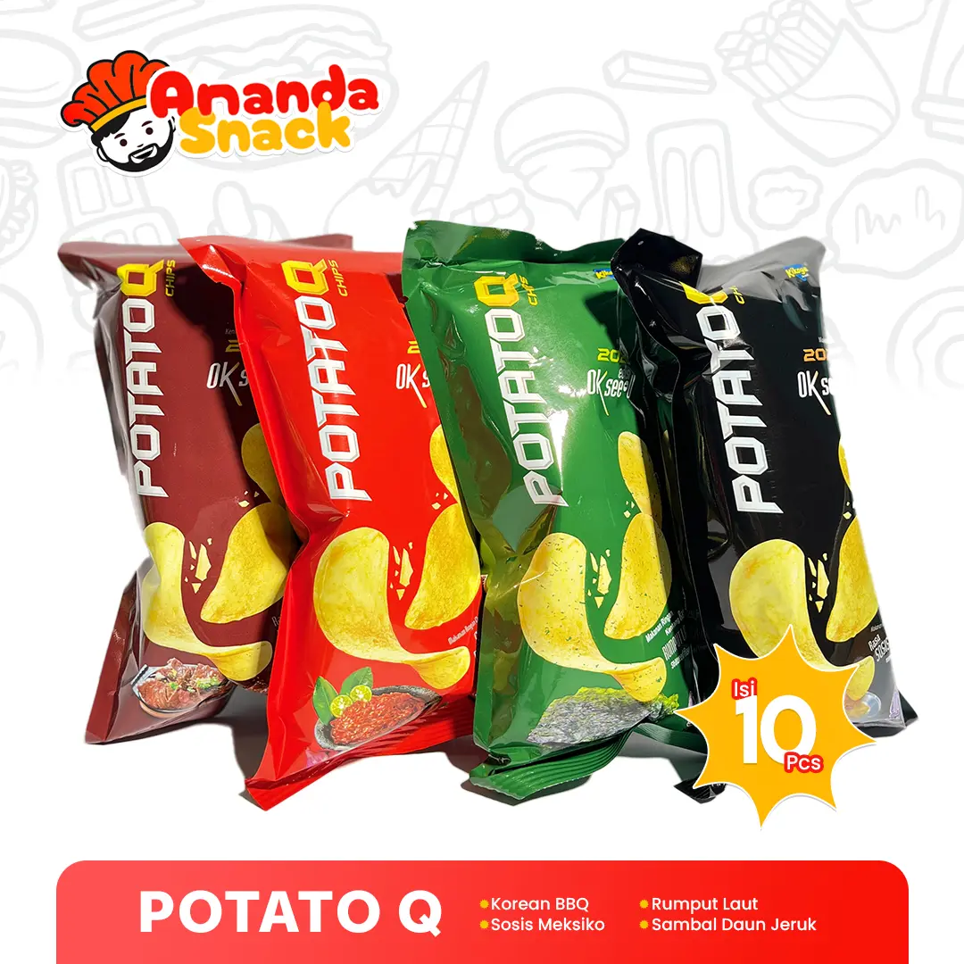 Potato Q Chips Keripik Kentang isi 10 Pcs/Renceng - Snack Makanan Ringan