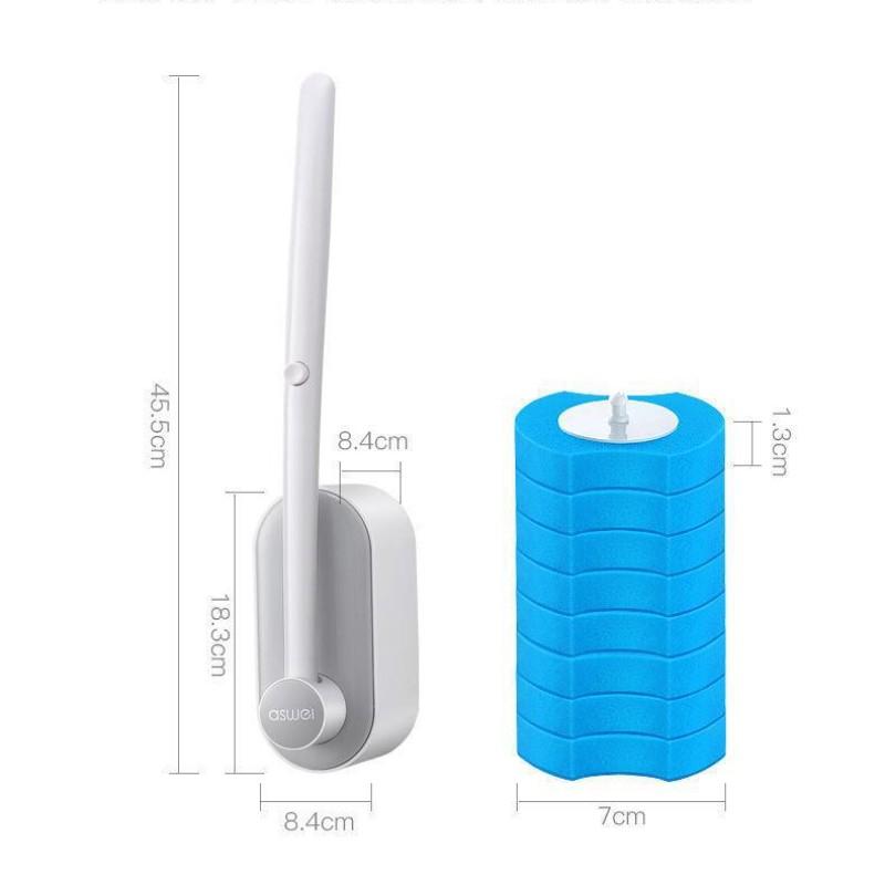 Product Introduction of SG READY STOCK Disposable toilet brush Long handle toilet cleaning brush Toilet bathroom cleaning Bathroom Long Handle 28