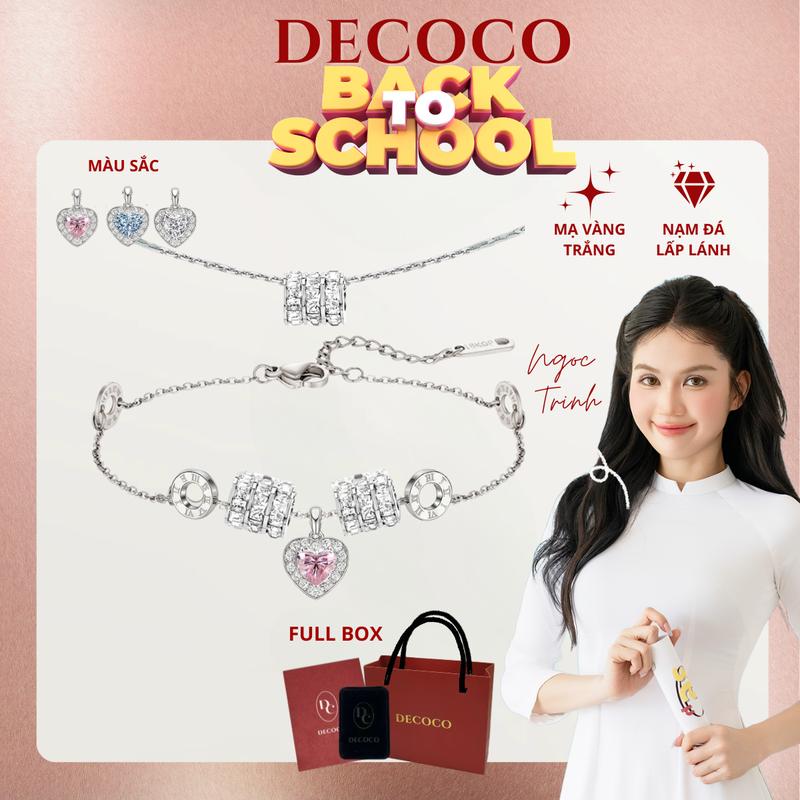 [ DECOCO x Ngọc Trinh 8.8 ] [MUA 1 TẶNG 1 VÒNG CỔ BLING RING] KHÔNG ĐEN GỈ - Vòng tay, lắc tay nữ COQUETTE De Coco charm trái tim ( kèm Túi giấy + Hộp + Thiệp )