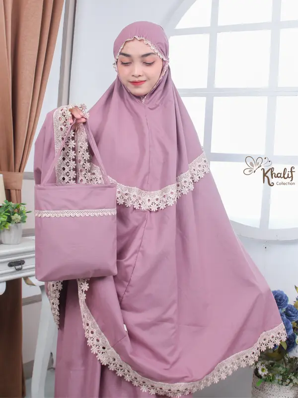 KHALIF COLLECTION - MUKENA DEWASA BAHAN KATUN MIKRO VARIASI RENDA - ALNAIRA SERIES 2